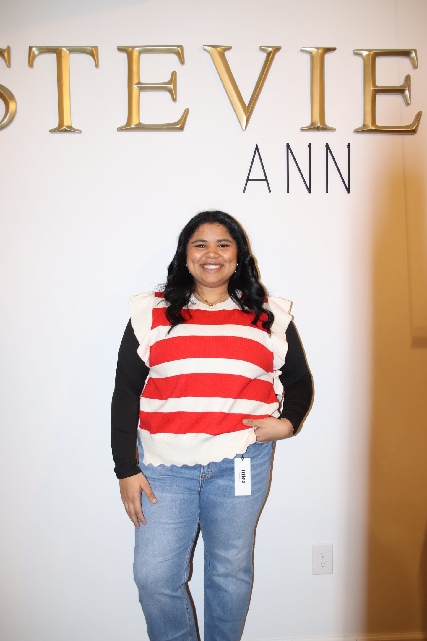 Plus Ribbon Stripe Sweater