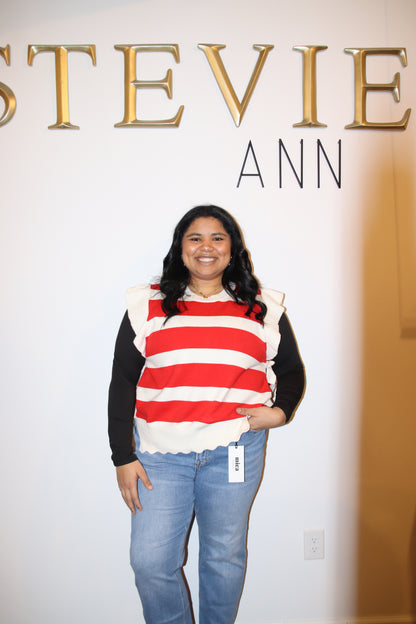 Plus Ribbon Stripe Sweater