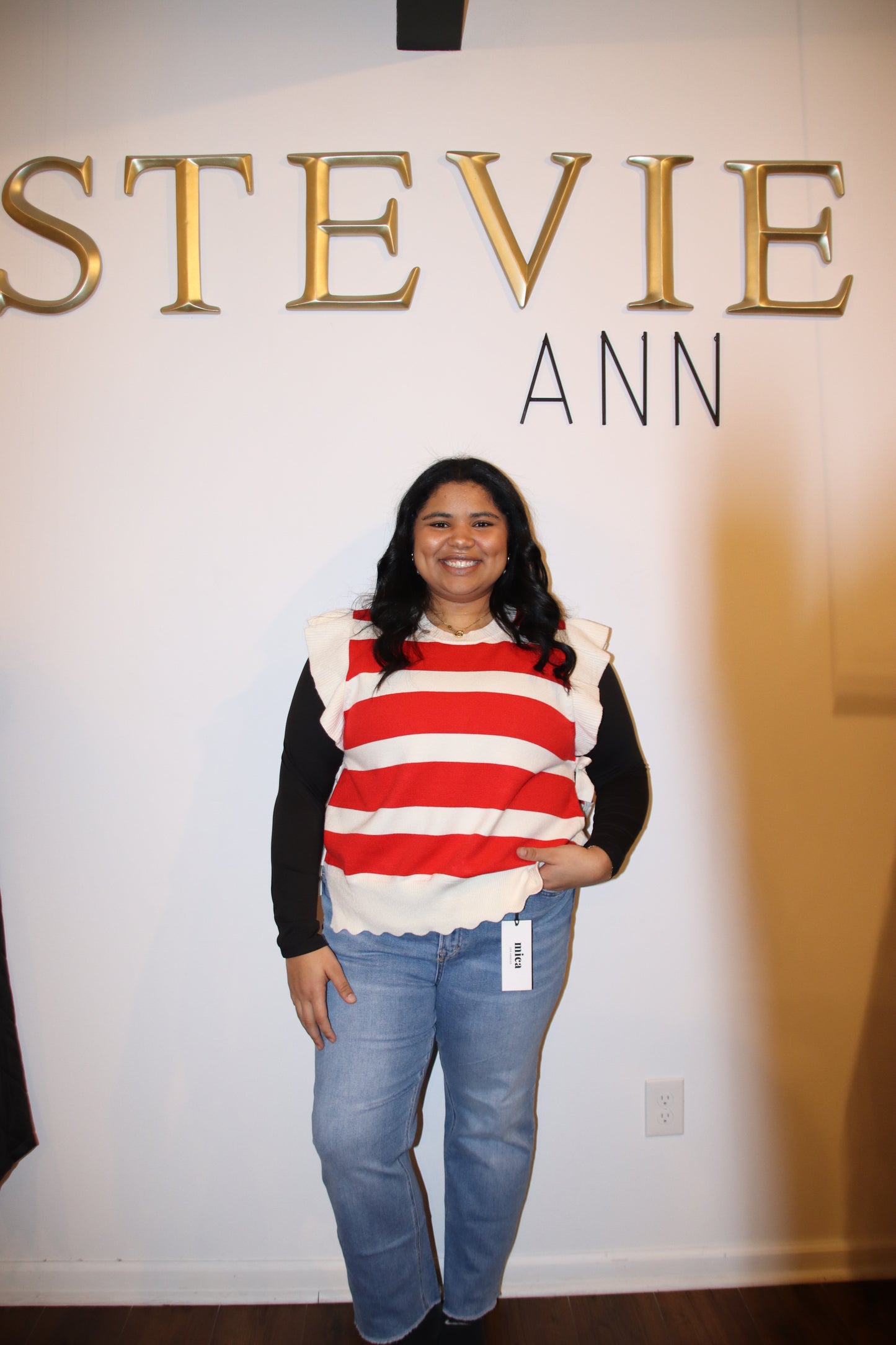 Plus Ribbon Stripe Sweater