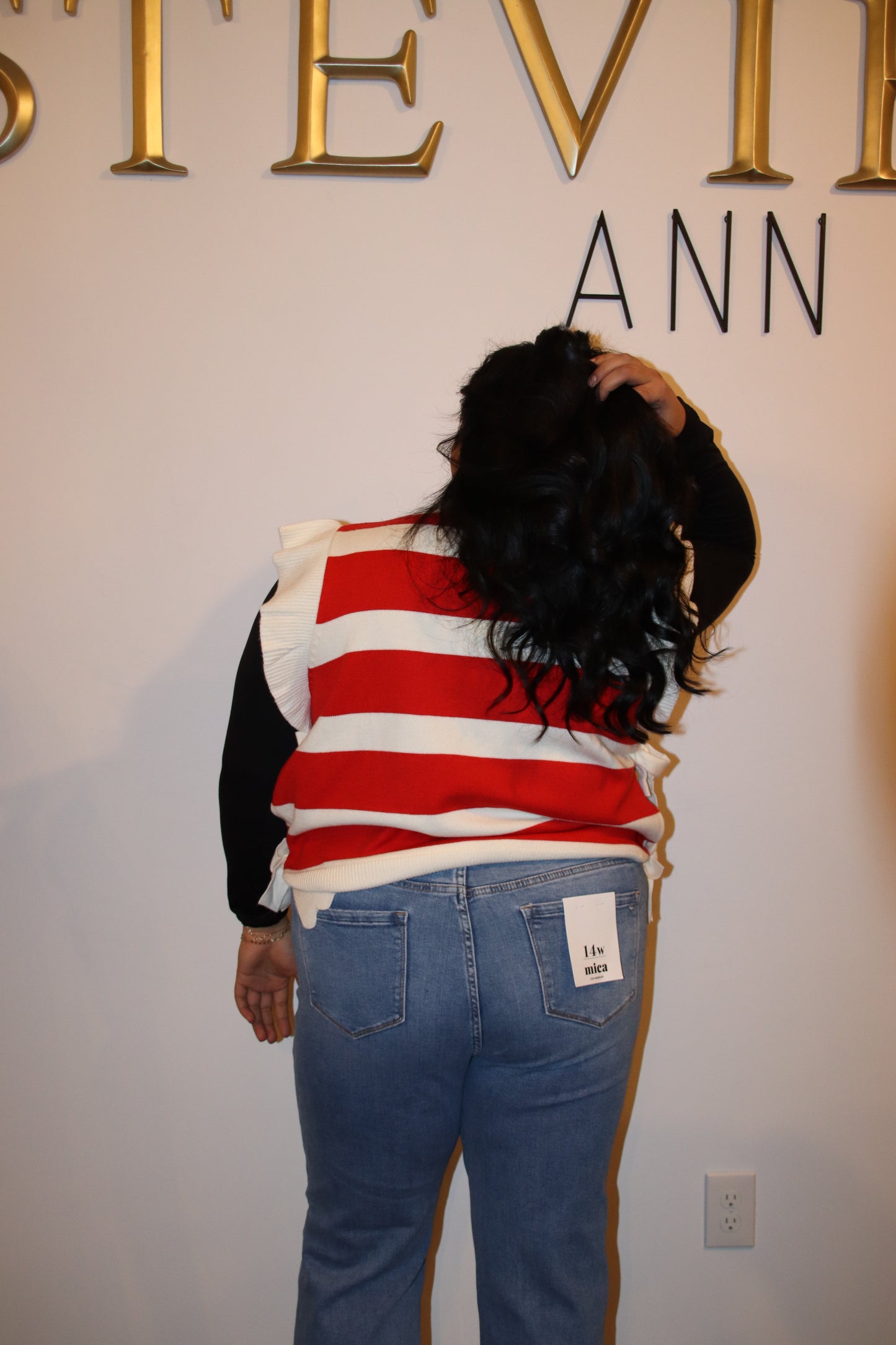 Plus Ribbon Stripe Sweater