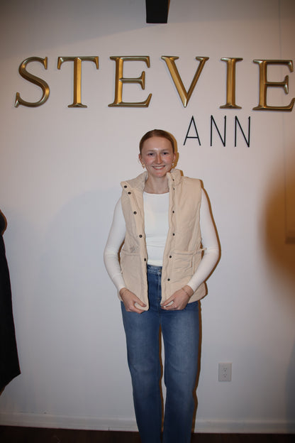 Quilted Ribbon-Tie Puffer Vest