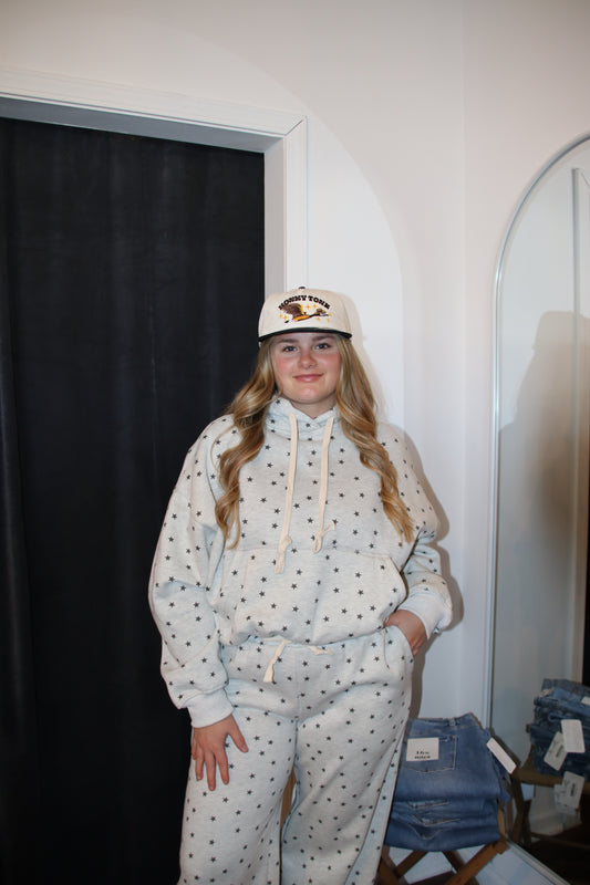 Polka Dot Knit Hoodie