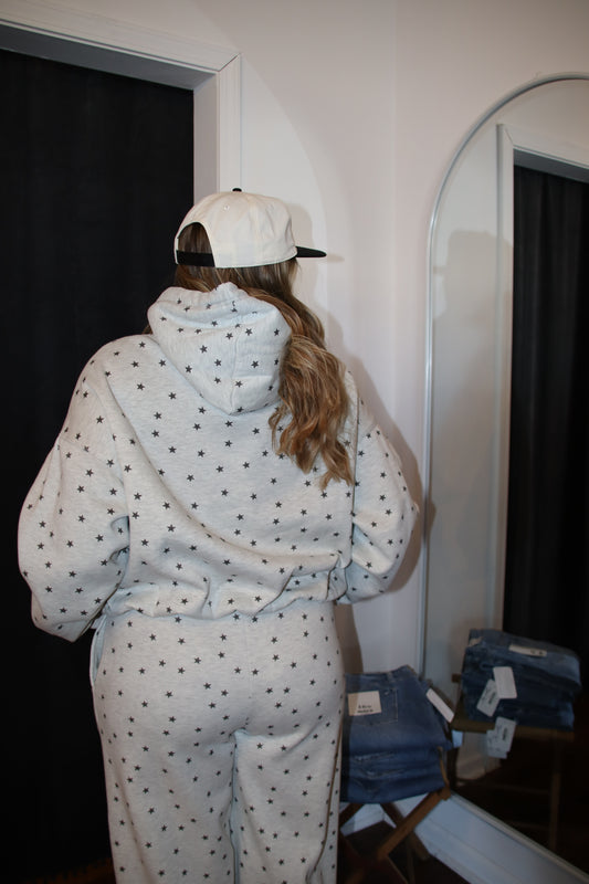 Polka Dot Knit Hoodie