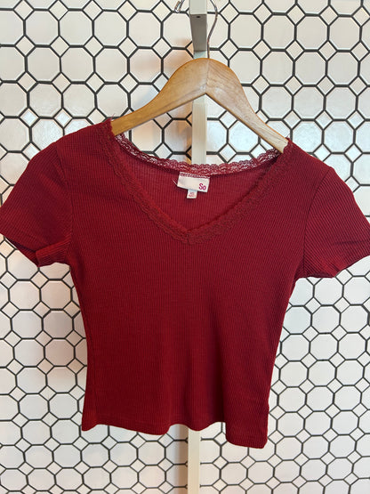 Red Cropped Tee