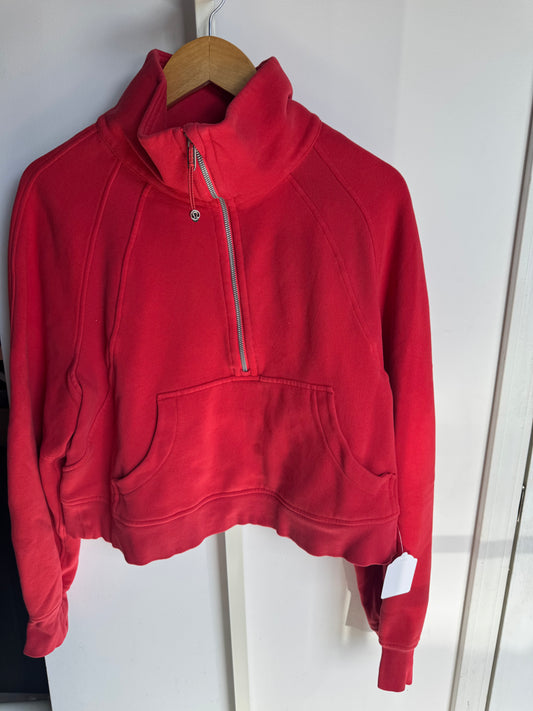 Red Lululemon Cropped Scuba Size M/L