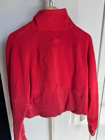 Red Lululemon Cropped Scuba Size M/L
