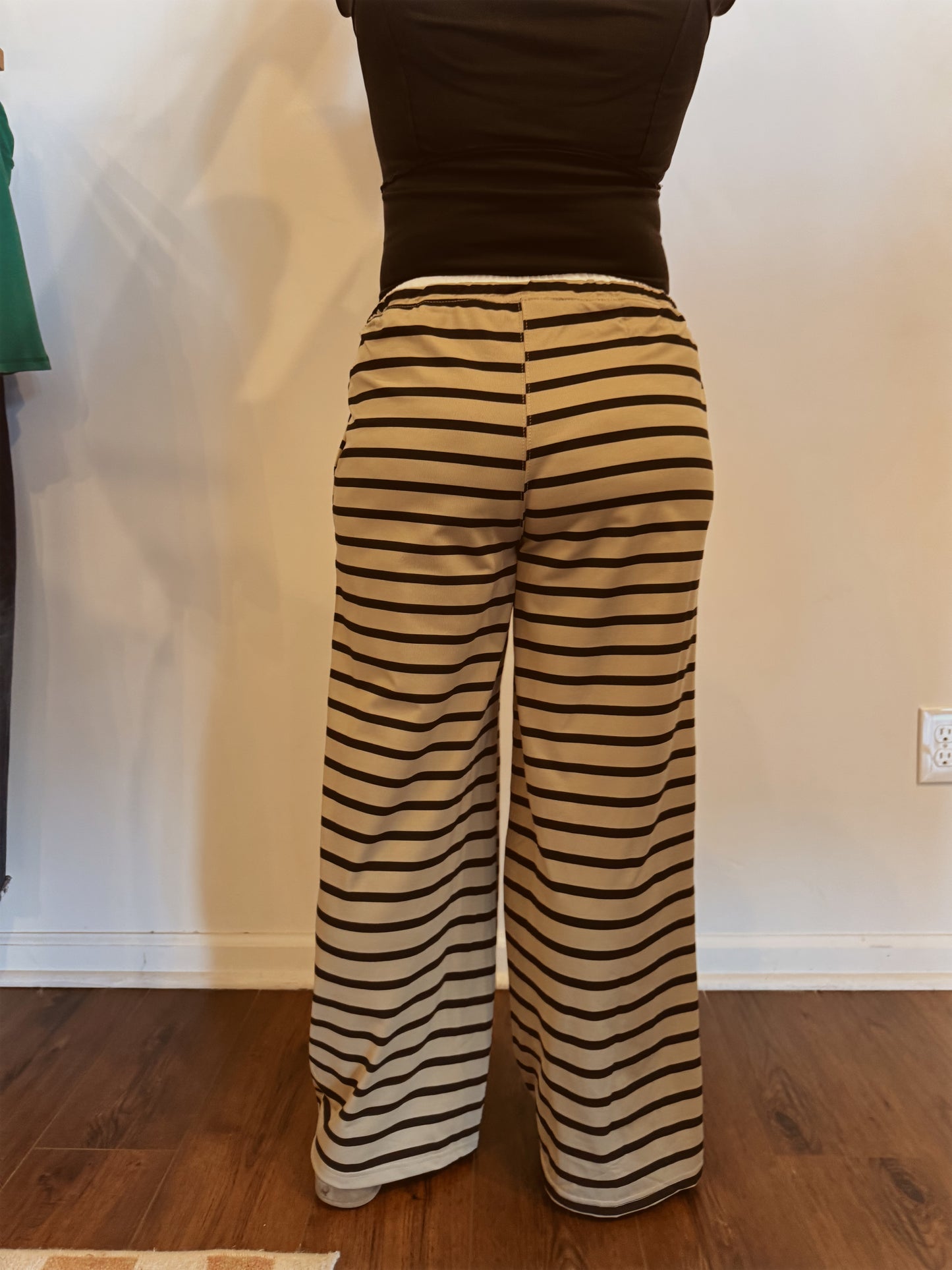 Striped Knit Drawstring Lounge Pants