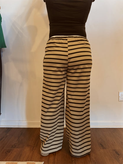 Striped Knit Drawstring Lounge Pants
