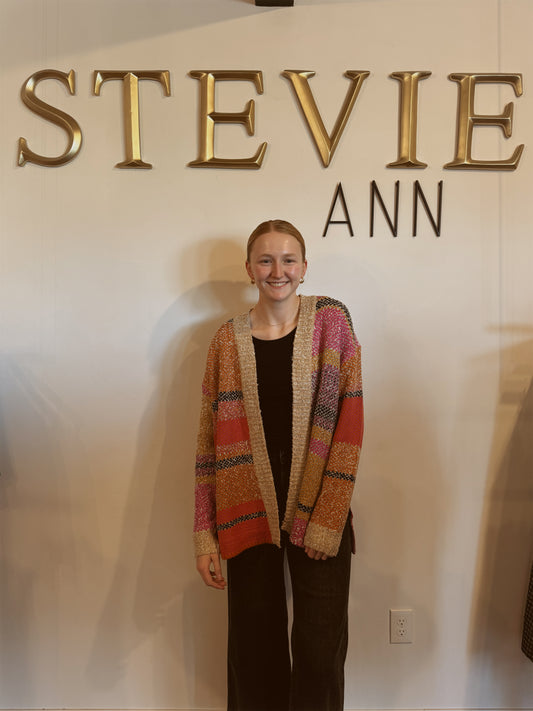 Oversized Paintbox Knit Cardigan