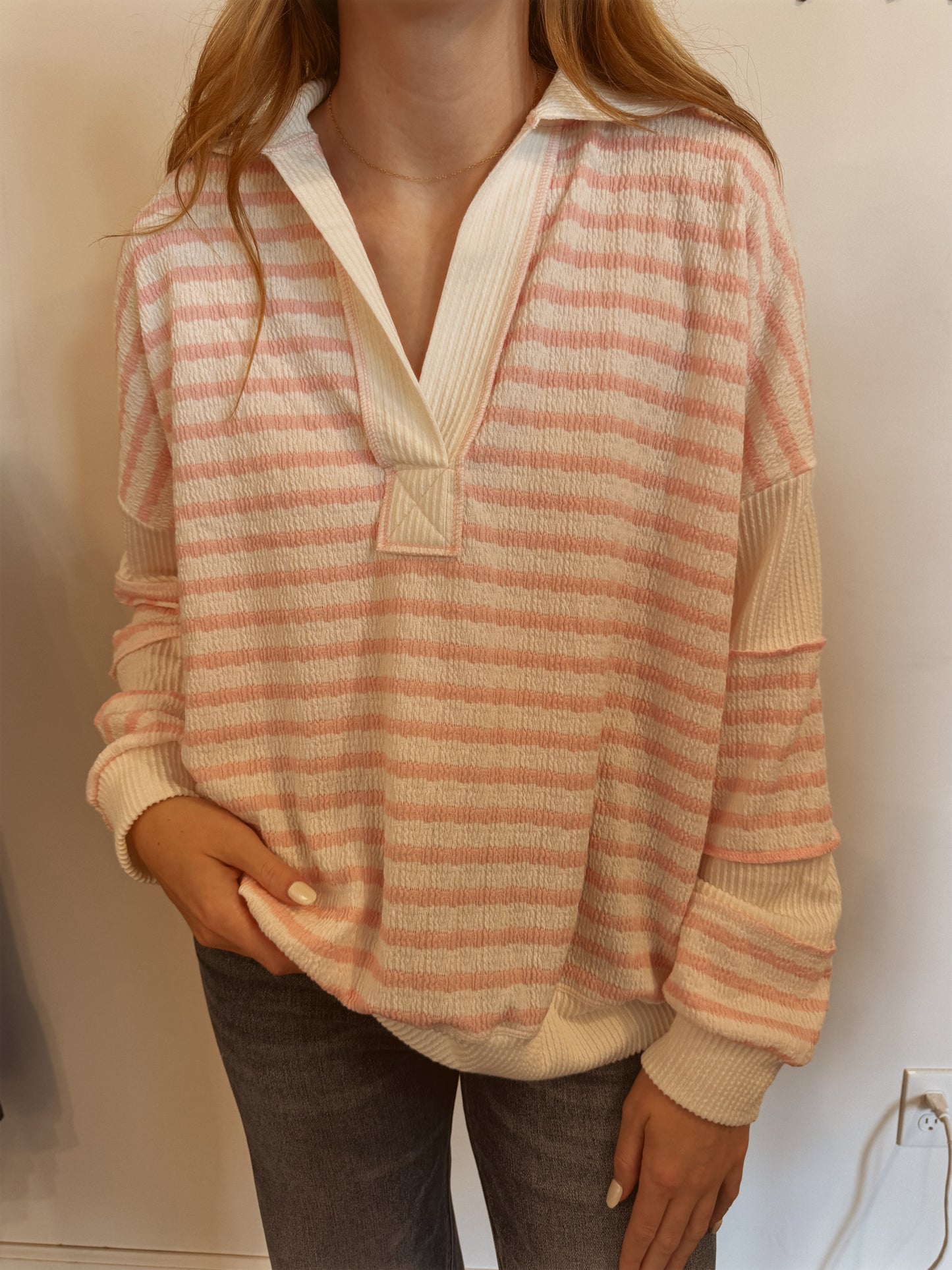 Stripe Contrast Bubble Tunic