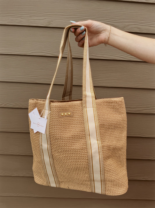 Ruby Raffia Tote Bag
