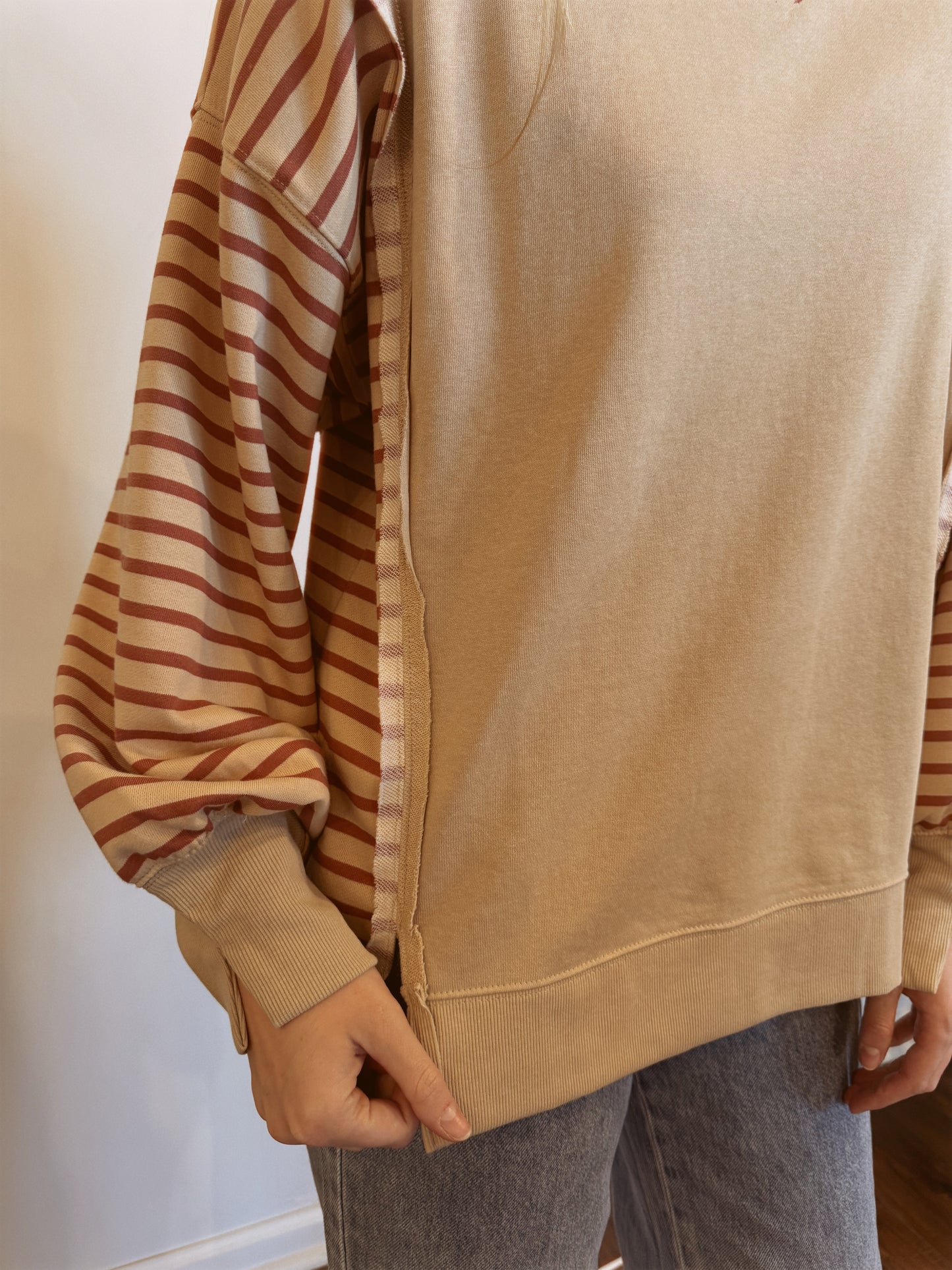 Ann Drift Stripe Knit Top | S-3XL