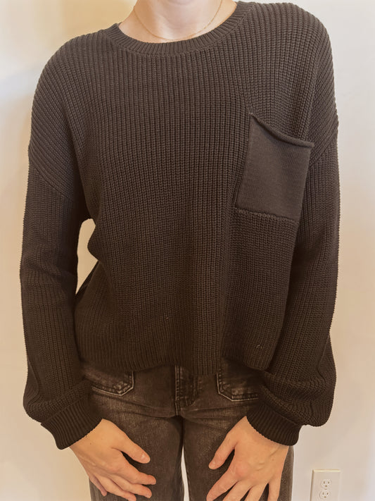 Pocket Detailed Crew Neck Sweater