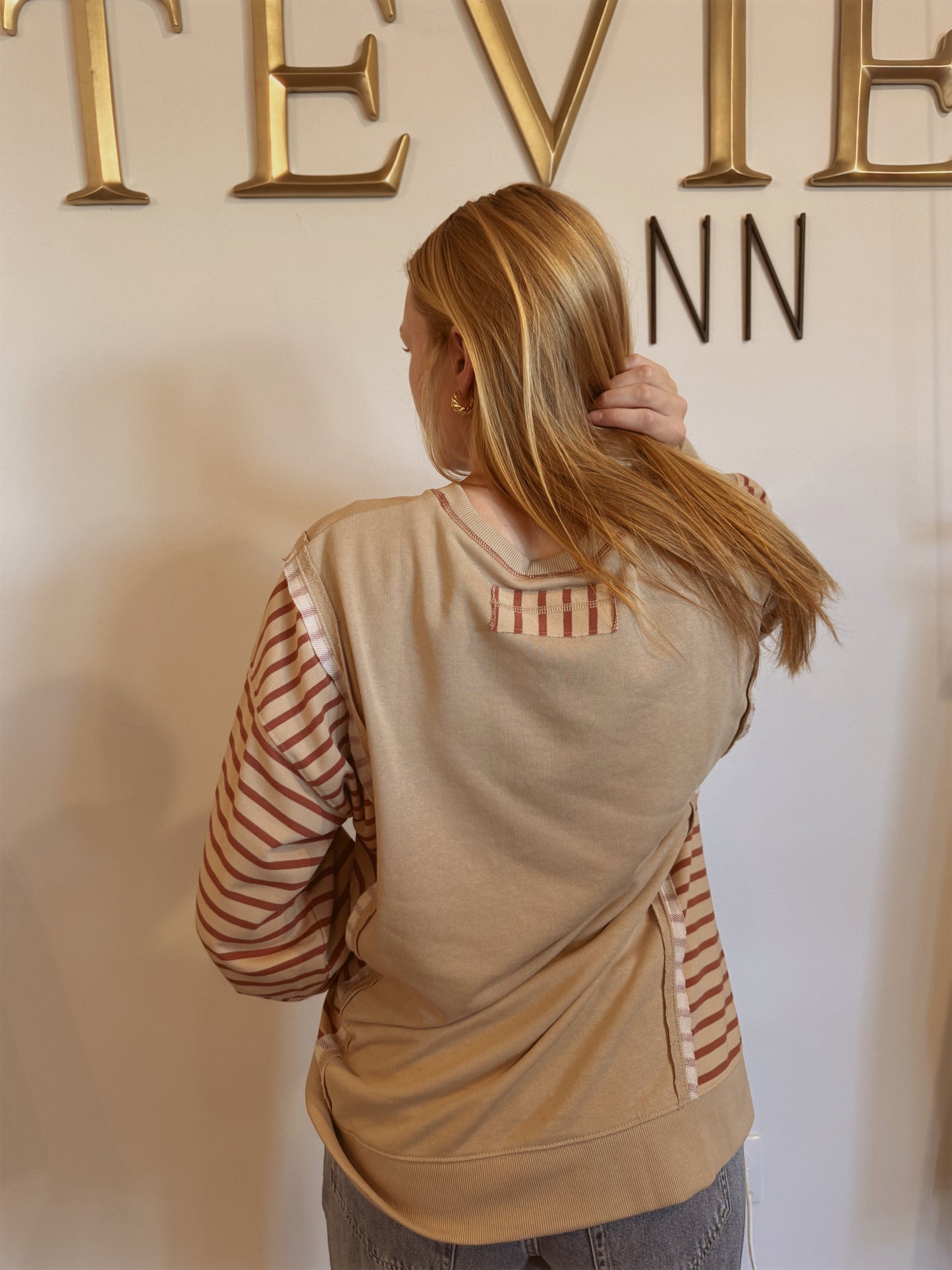 Ann Drift Stripe Knit Top | S-3XL