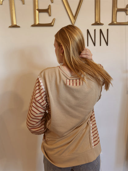 Ann Drift Stripe Knit Top | S-3XL