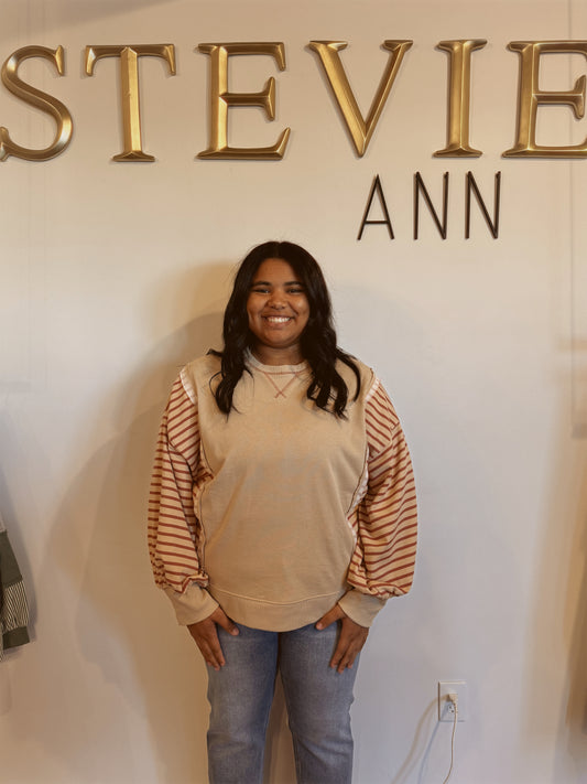 Ann Drift Stripe Knit Top | S-3XL