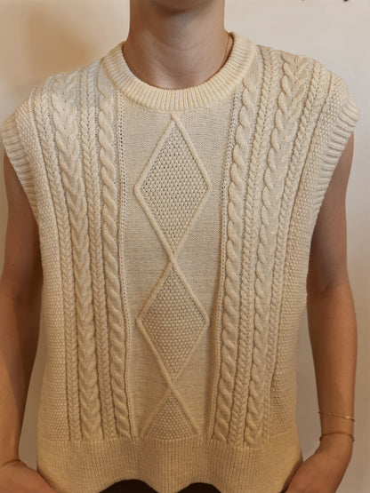 Cable Knit Side Tie Sweater Vest