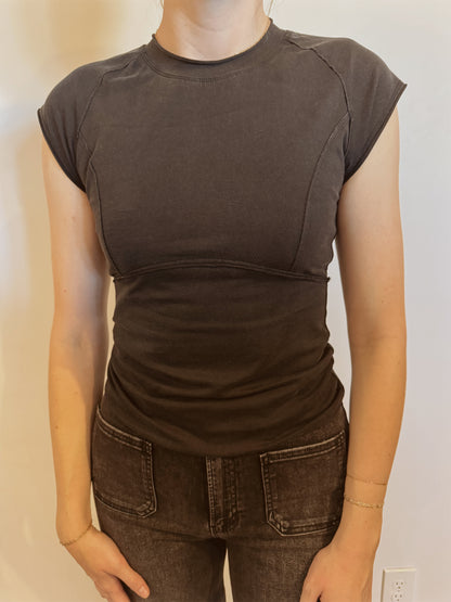 Mineral Washed Cap Sleeve Top