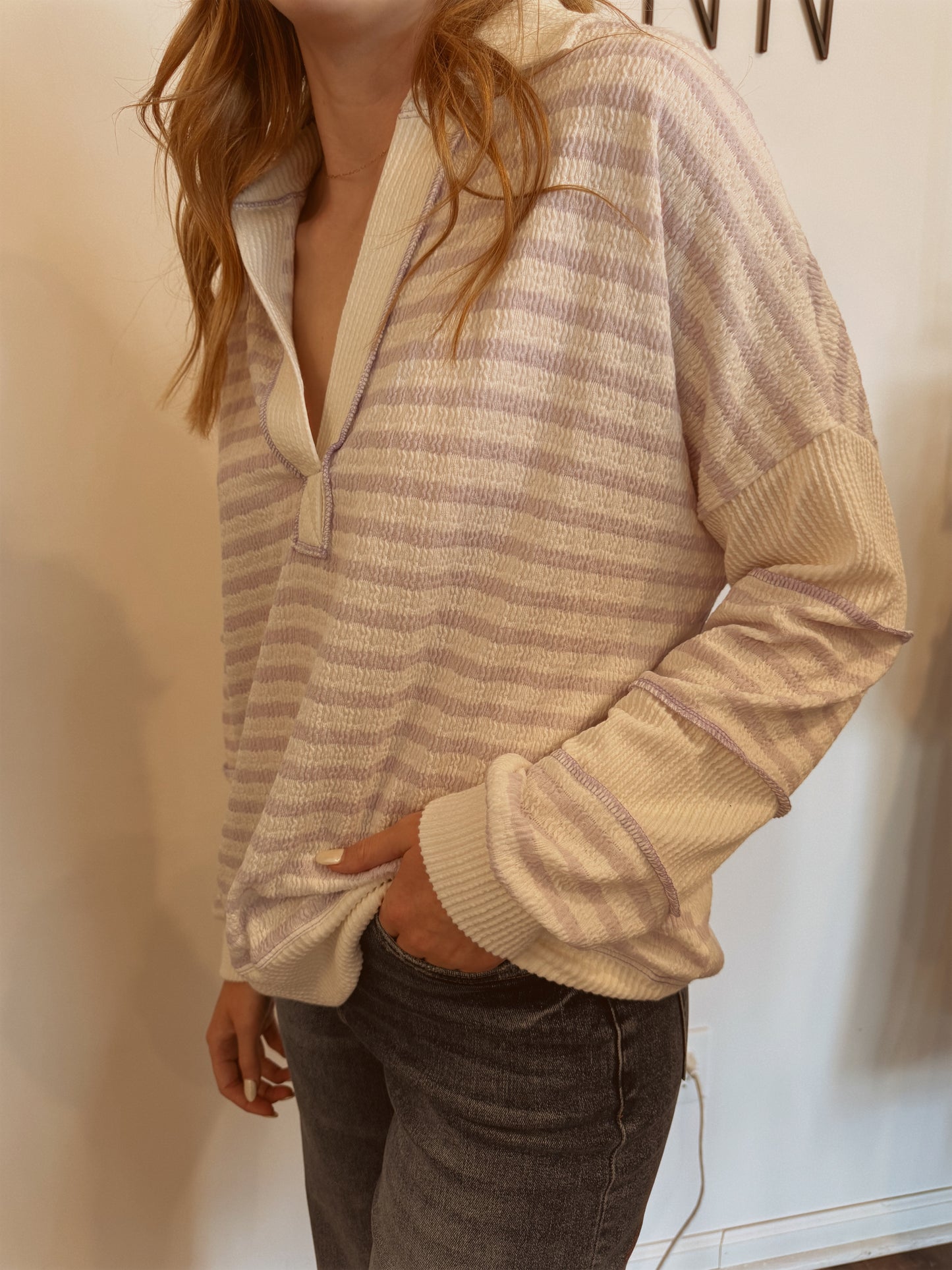 Stripe Contrast Bubble Tunic