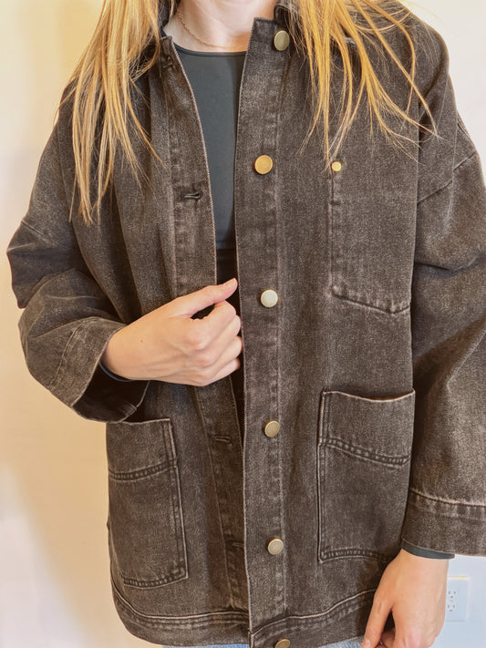 Boxy-Cut Denim Jacket