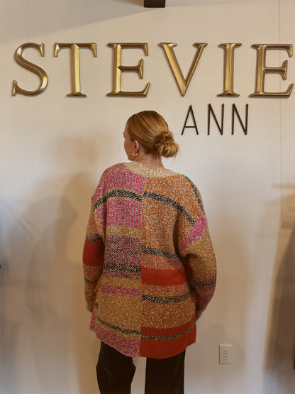 Oversized Paintbox Knit Cardigan