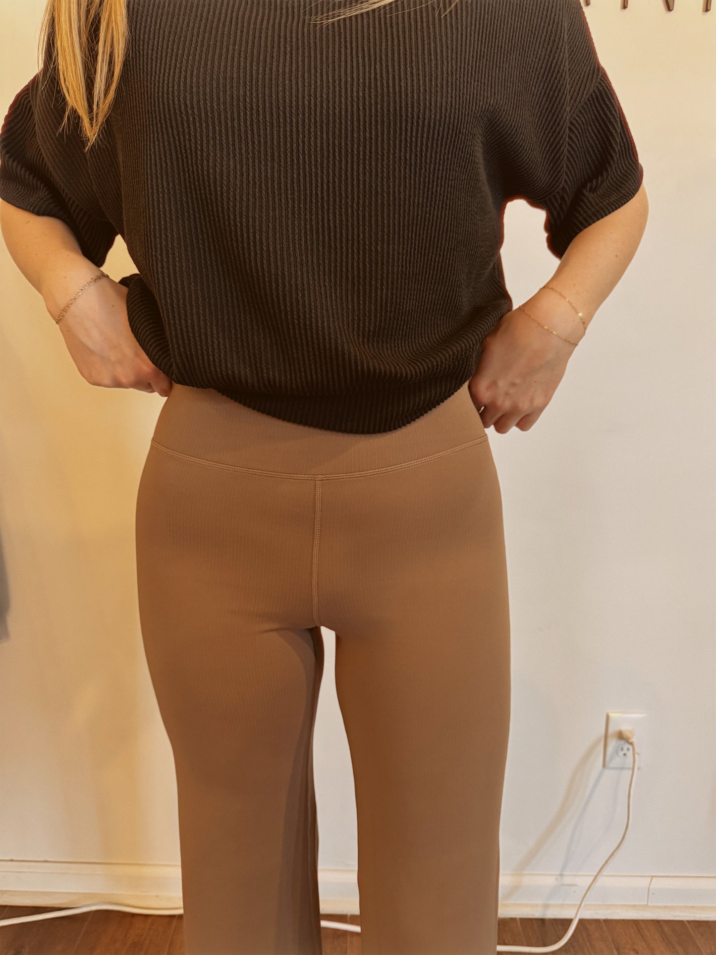 Jacquard Stripe Wide Leg Pant