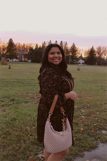 Plus Dark Floral Print Mini Dress