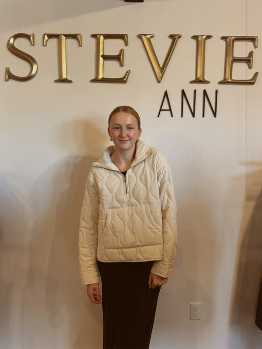 Quilted Half Zip High Neck Pullover
