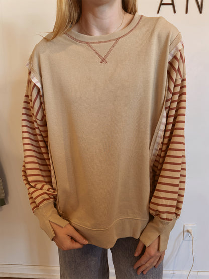 Ann Drift Stripe Knit Top | S-3XL