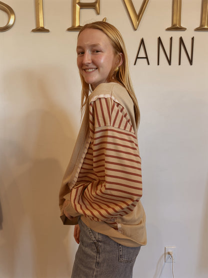 Ann Drift Stripe Knit Top | S-3XL