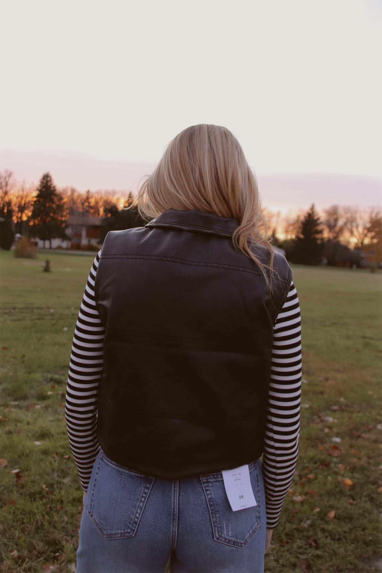 Wash Effect Faux Leather Vest