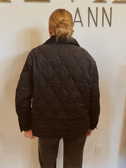 Quilted Half Zip High Neck Pullover