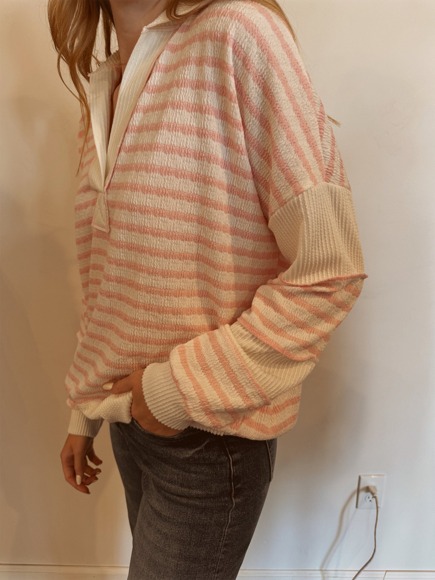 Stripe Contrast Bubble Tunic