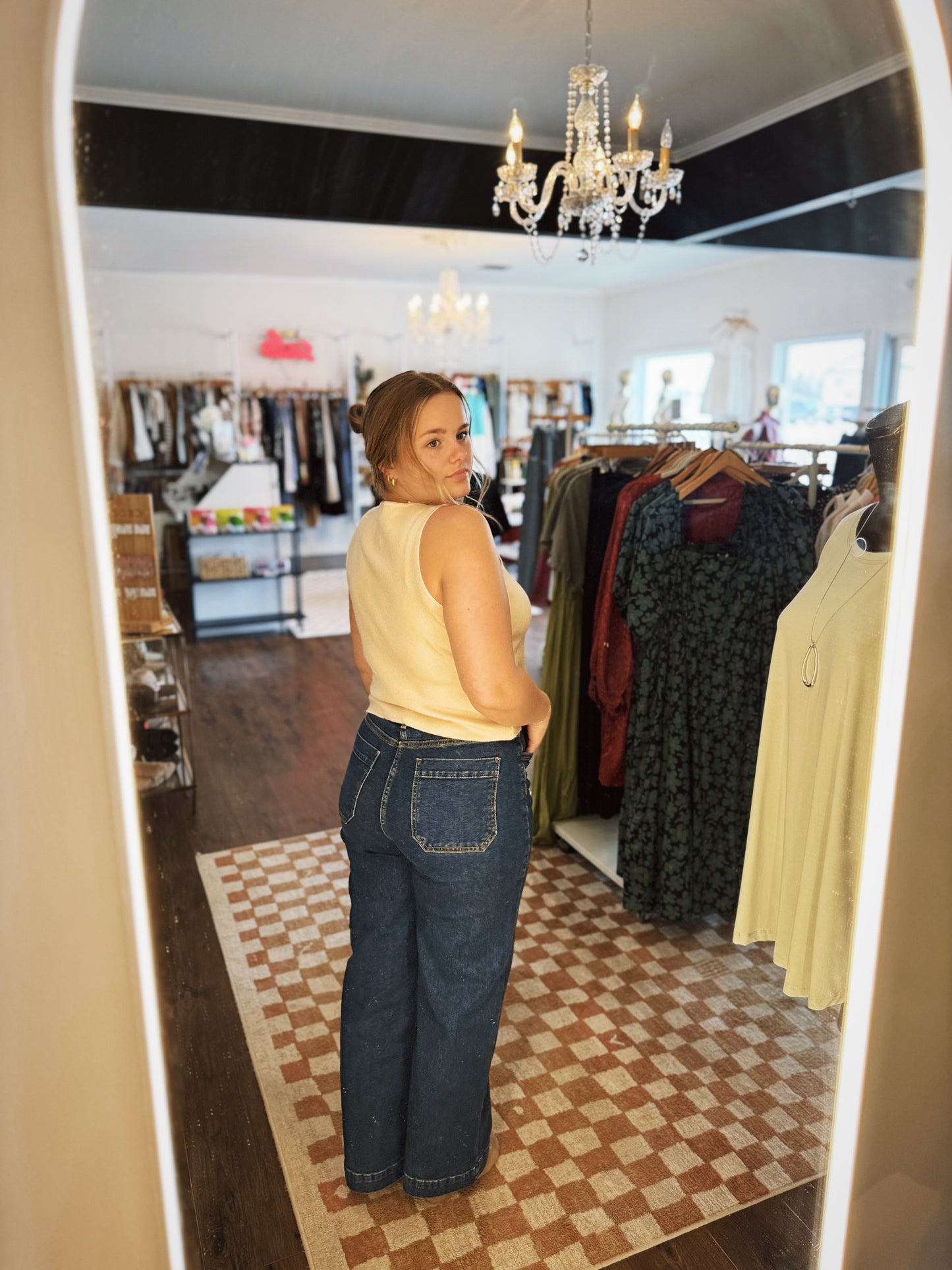 Audrey Sleeveless Button Up Top
