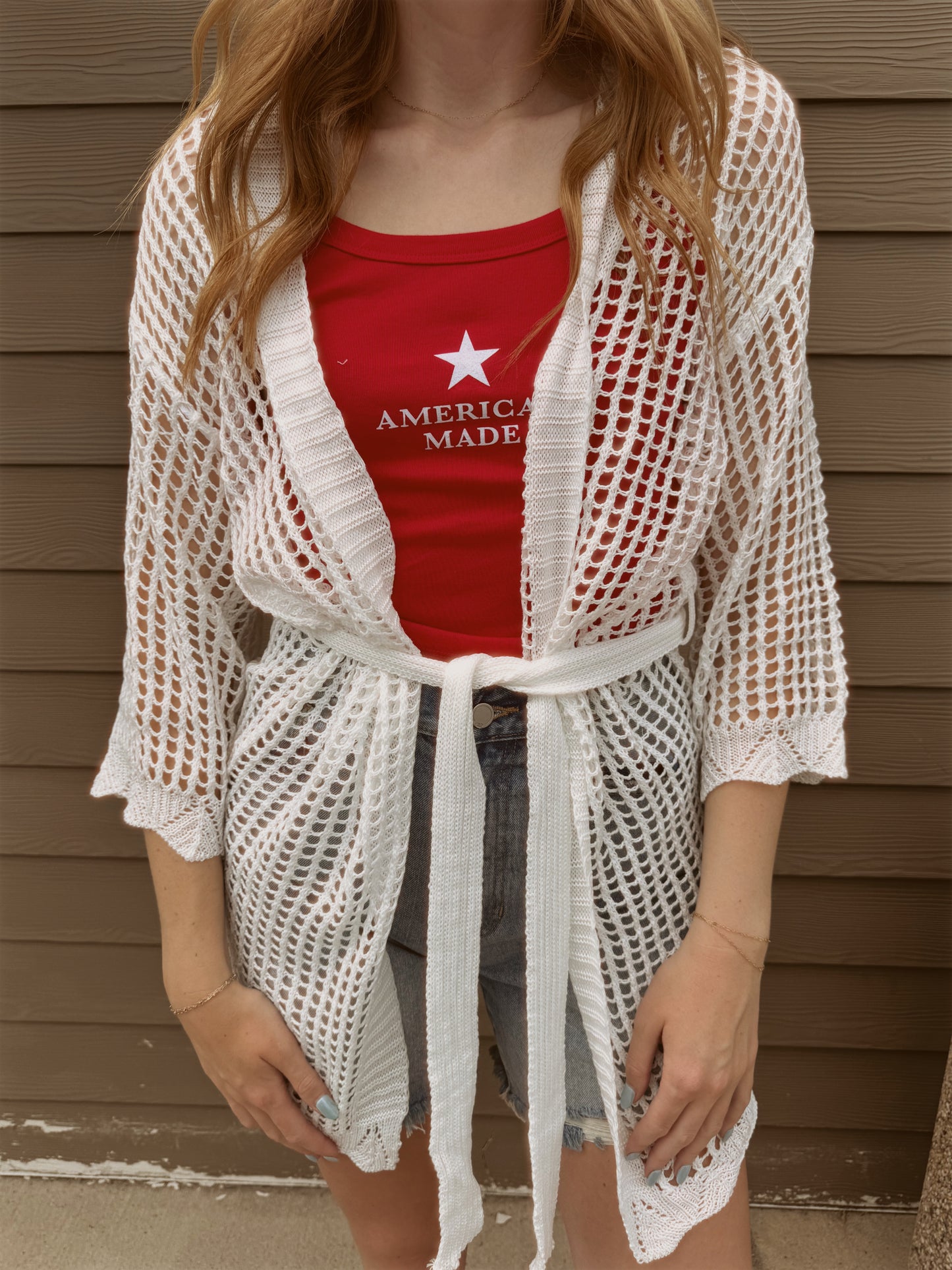 Coastal Views Crochet Tie Kimono