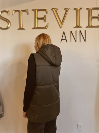 Longline High Neck Padded Vest