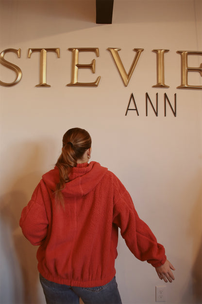 Oversized Teddy Bear Zip-Up Hoodie