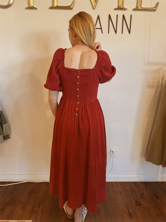 Crisp Morning Cotton Maxi Dress