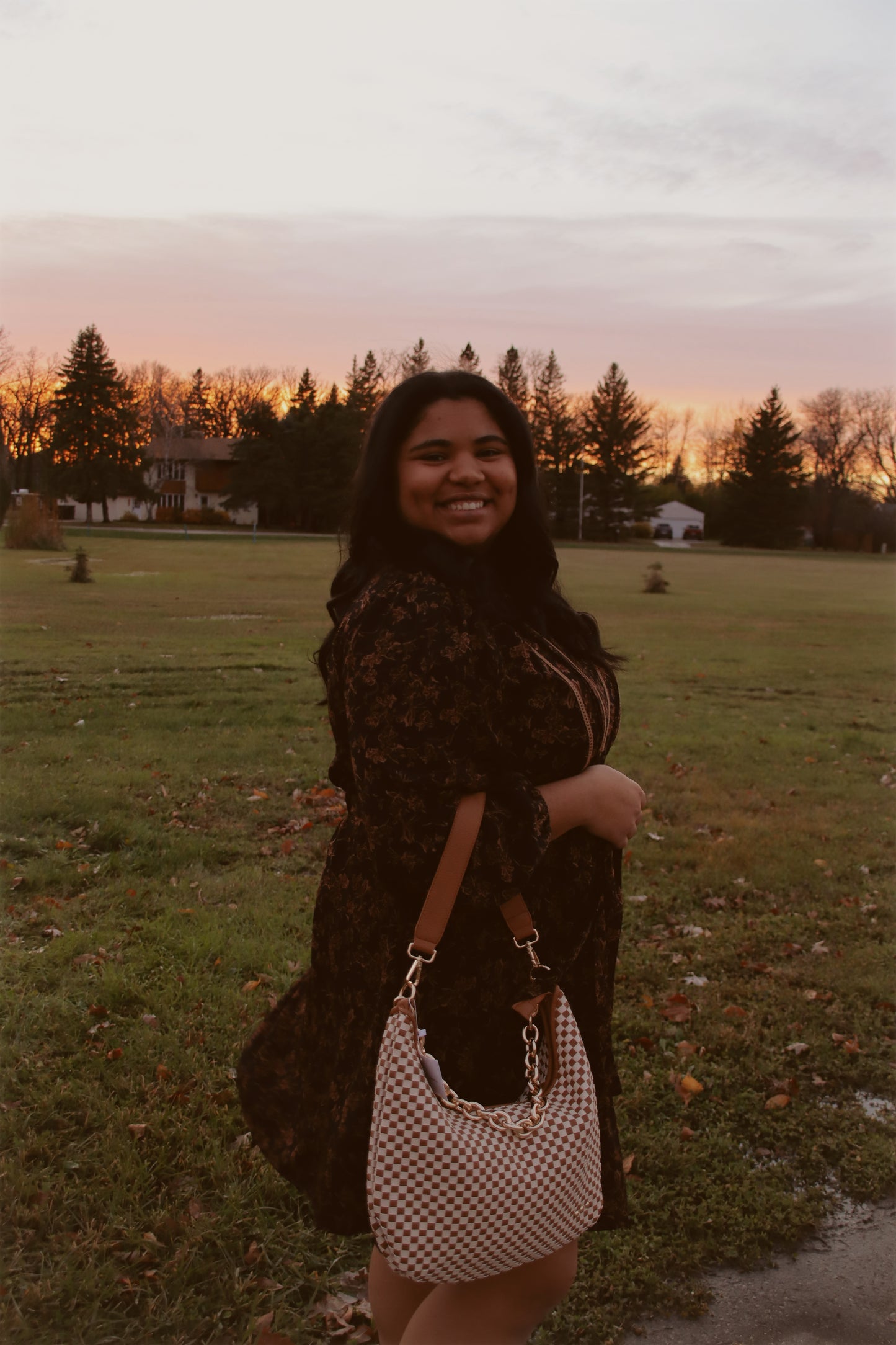 Plus Dark Floral Print Mini Dress