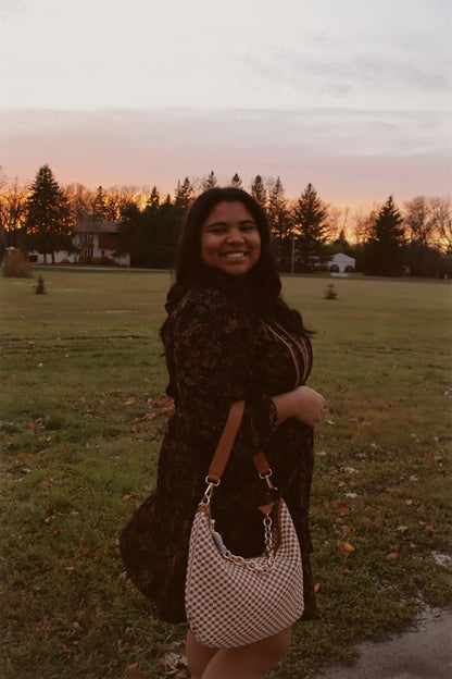 Plus Dark Floral Print Mini Dress