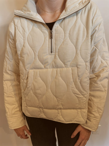 Quilted Half Zip High Neck Pullover