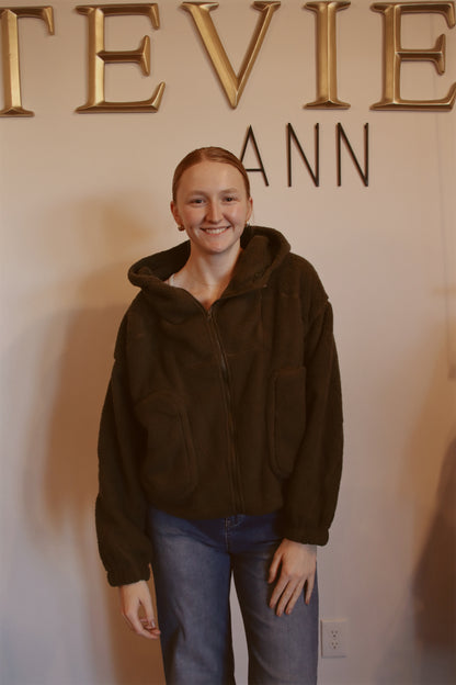 Oversized Teddy Bear Zip-Up Hoodie