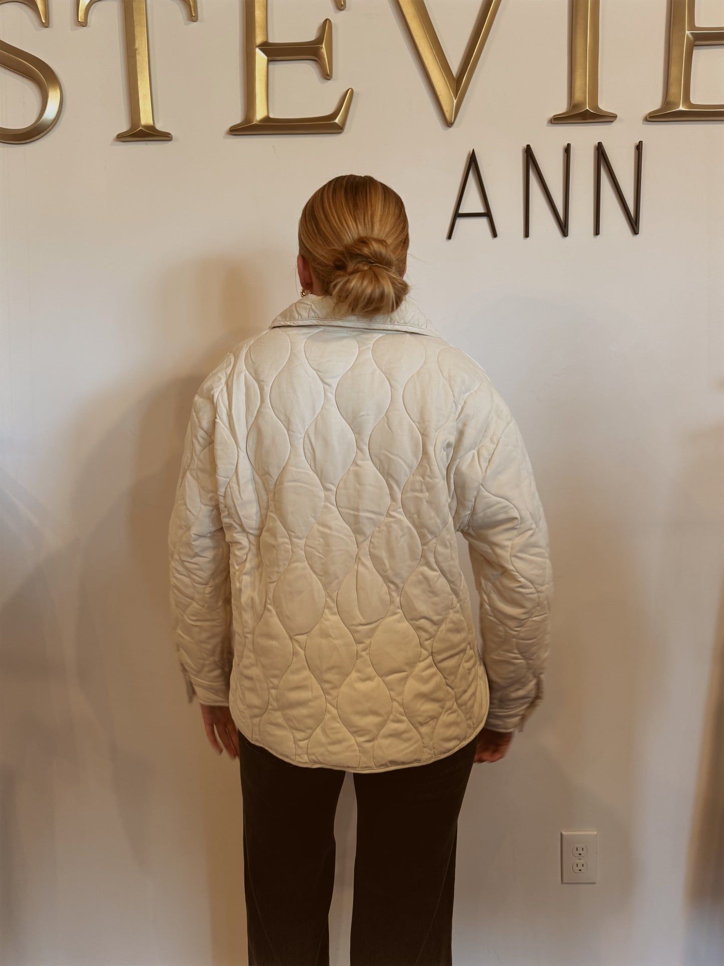 Quilted Half Zip High Neck Pullover