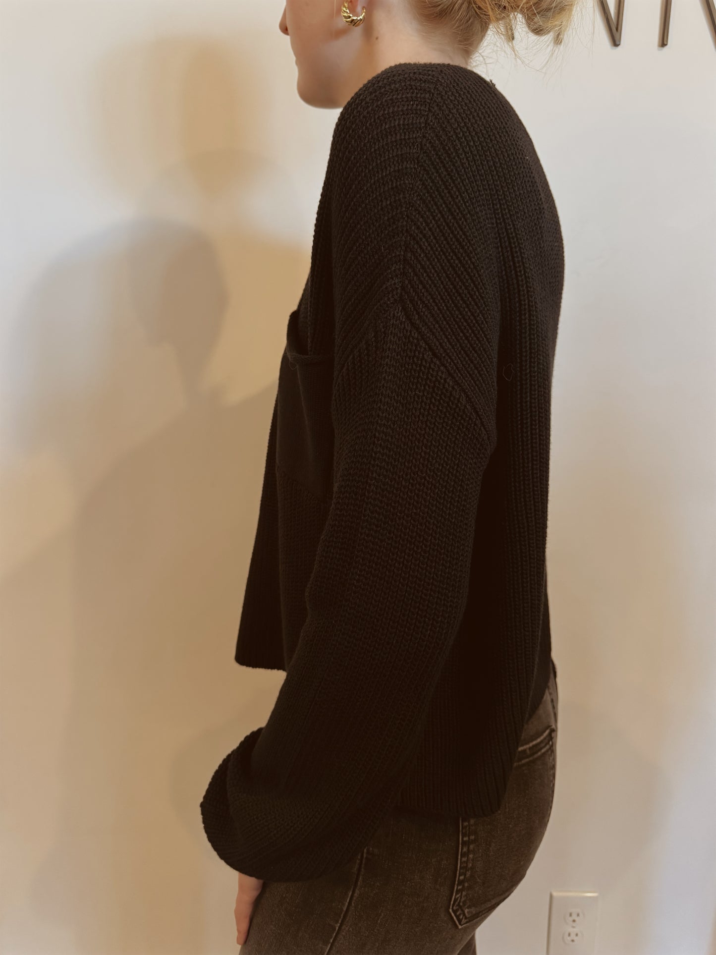 Pocket Detailed Crew Neck Sweater
