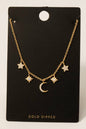 Star And Moon Charms Necklace