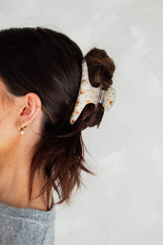 Antique Floral Claw Clip