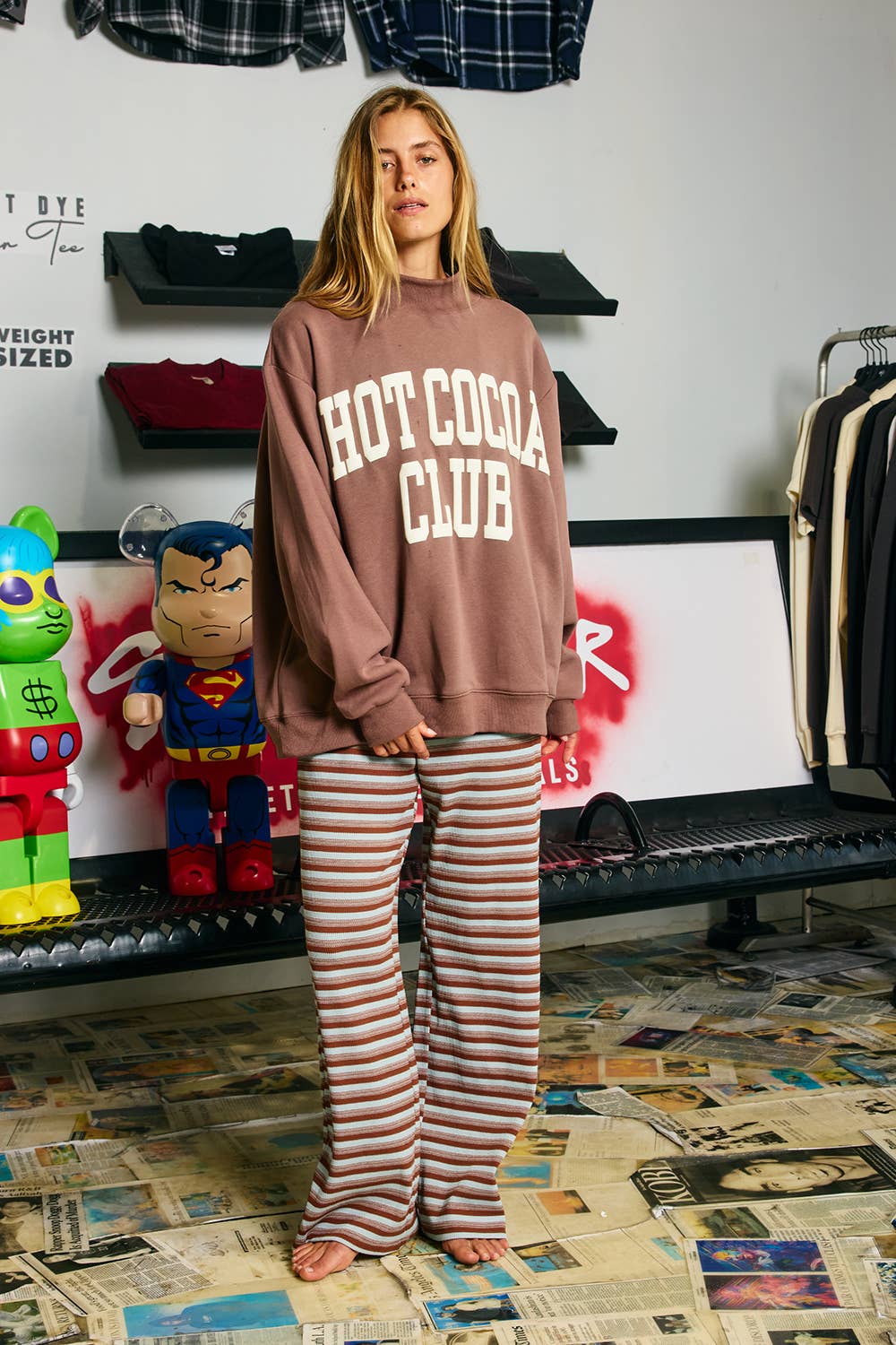 'HOT COCOA CLUB' Mock Neck Sweatshirt