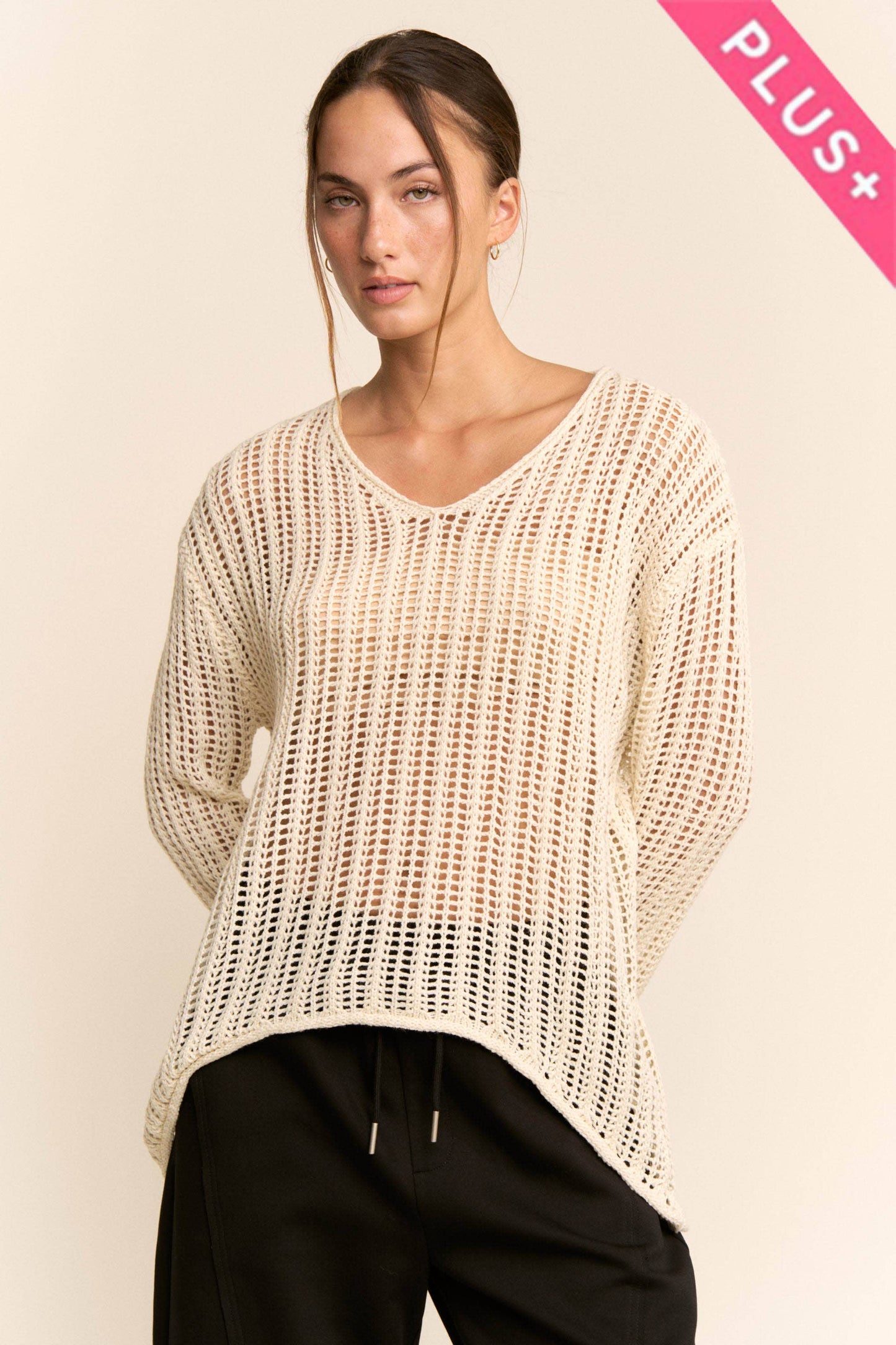 Plus Sandbar Open Knit Top