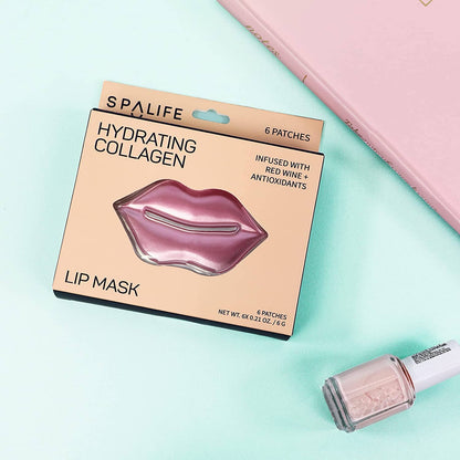 Hydrating Collagen & Red Wine Hydrogel Lip Masks - 8 Pairs