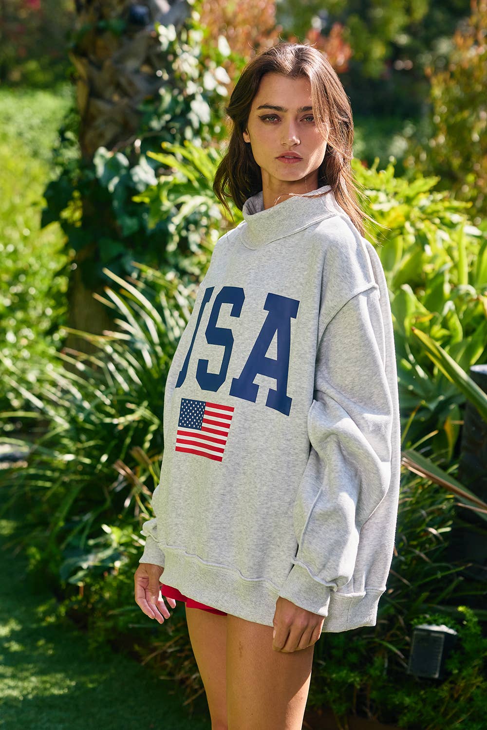 USA/America Print Reversible Mockneck